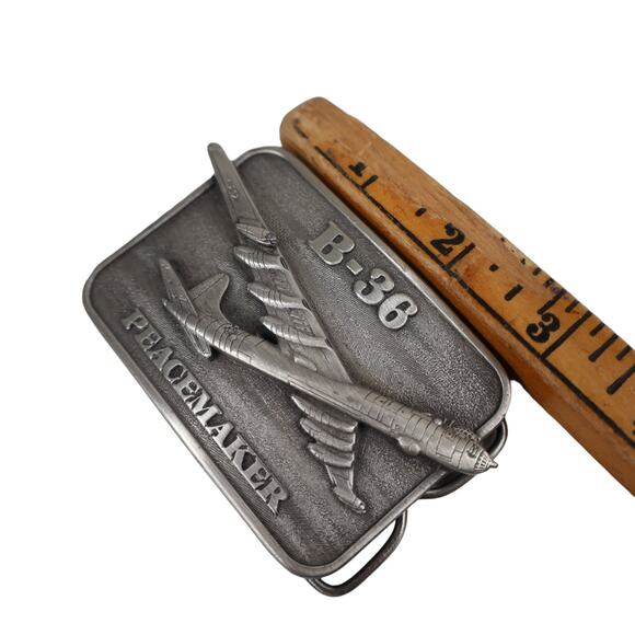Vintage B-36 Peacemaker Pewter Belt Buckle - Picture 4 of 4